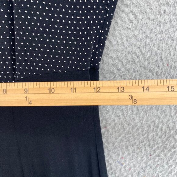 Joseph Ribkoff Dress Womens 8 Black Swiss Dot Bodice Maxi Short Sleeves Stretch - Picture 9 of 11